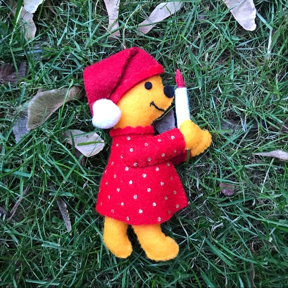 Vintage handmade Christmas teddy bear, cat, and goose ornament set - Picture 2 of 5